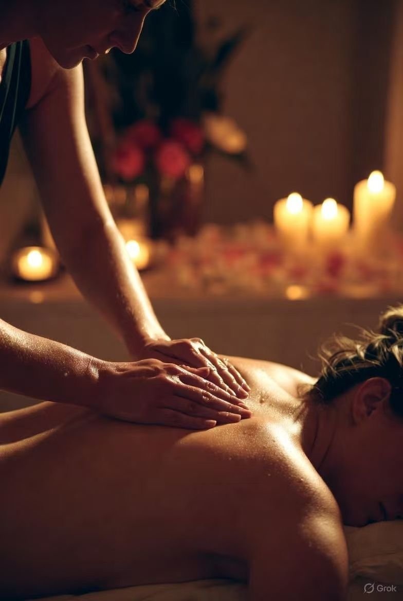Massage ciblé du dos et des épaules dans une ambiance chaleureuse